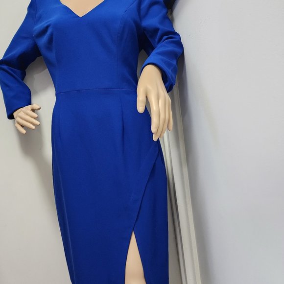 black halo blue dress Black Halo Rosario Maxi Dress in Inkstorm Blue main image 0